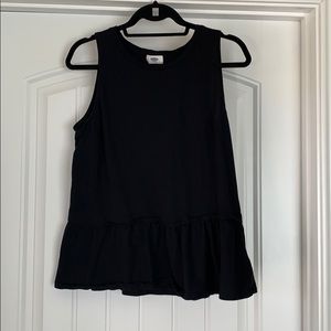 Peplum Black Tank Top